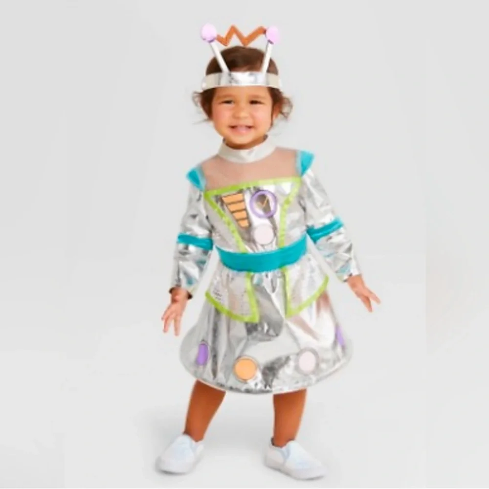 New! Target Hyde & EEK Infant Robot Halloween Costume Dress - Silver